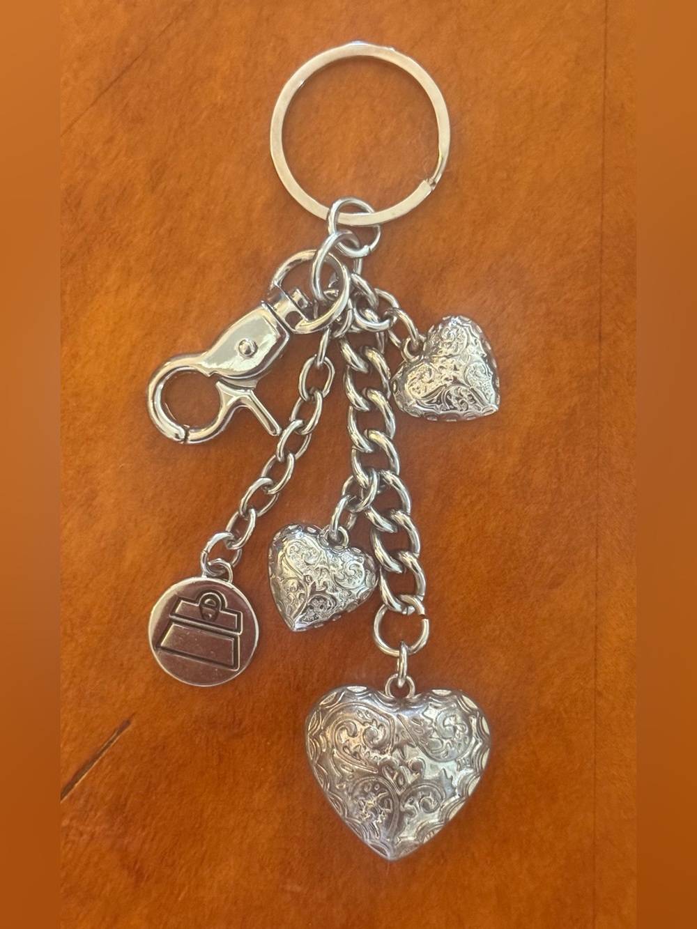 Vintage Kathy Van Zeeland Heart Charm Keychain & Purse Charm